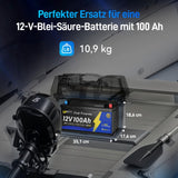 Wattcycle 12V 100Ah Dual Purpose Marine Cranking LiFePO4 Lithium Battery Bluetooth 1200CCA / 1500MCA, Starting Lithium Batterys with Self-Heating, Built-in 200A BMS, Perfect for Trolling Motor, Boat
