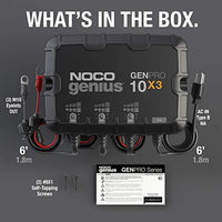 NOCO Genius GENPRO10X3, 3-Bank, 30-Amp (10-Amp Per Bank) Fully-Automatic Smart Marine Charger, 12V Onboard Battery Charger, Battery Maintainer and Battery Desulfator with Temperature Compensation