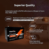 Ampere Time LiFePO4 Deep Cycle Battery 12V 100Ah with Built-in 100A BMS