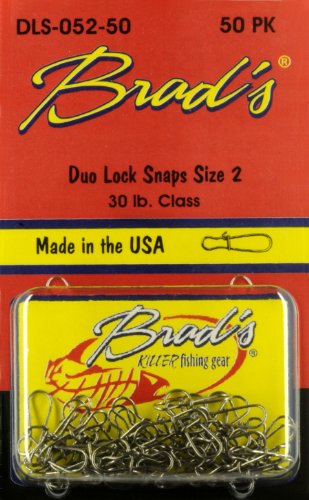 Brad's Killer Fishing Gear Duo Lock Snaps (Nickel, Size 2